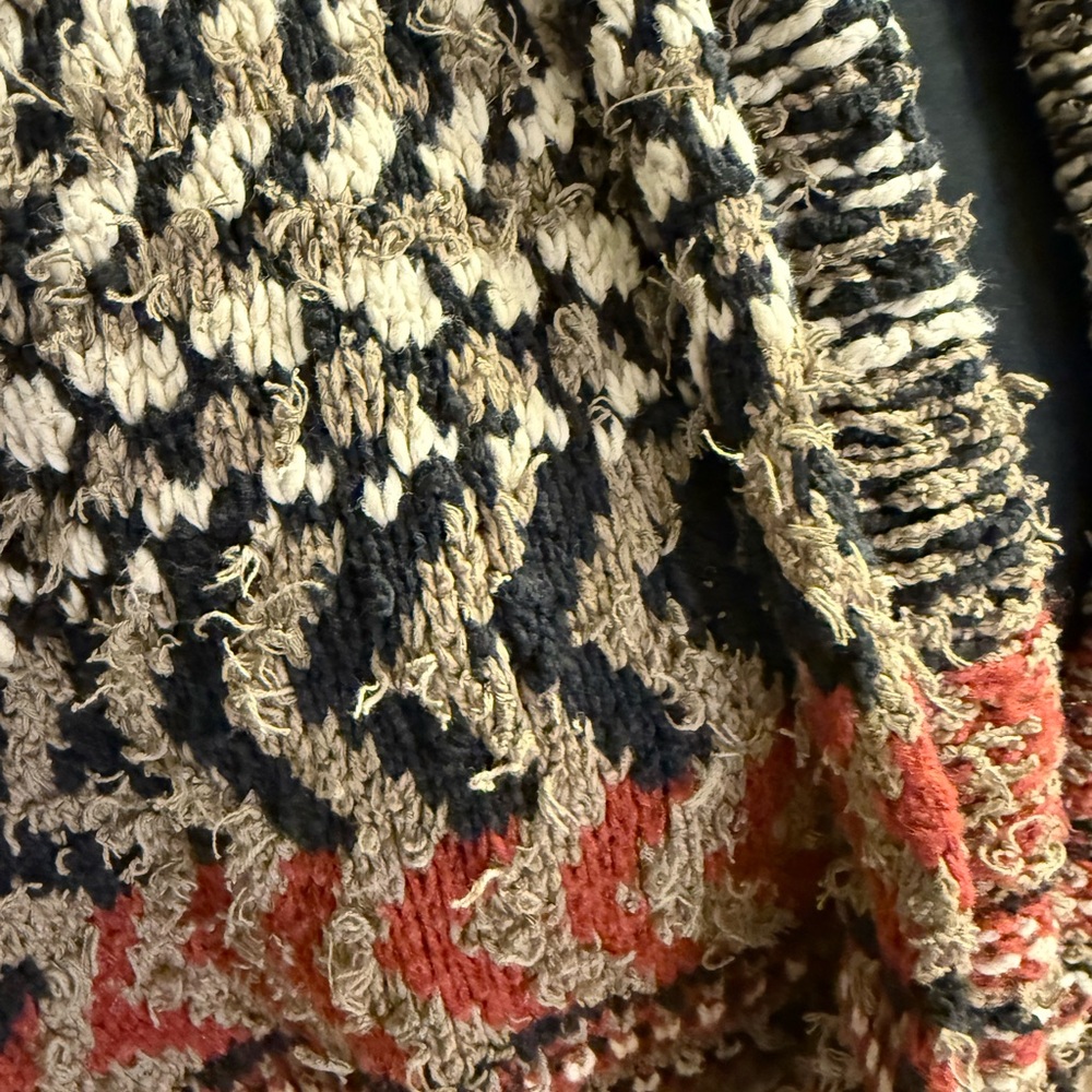 Free People Red and Black Patterned Cardigan XS - Picture 7 of 8